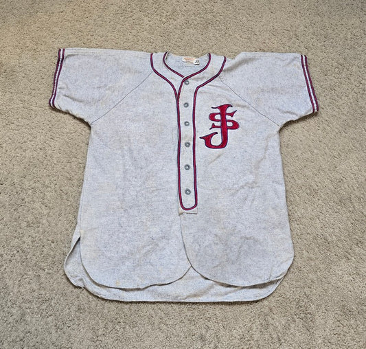 1940s Wilson Wool Flannel Baseball Jersey Semi-Pro College High School