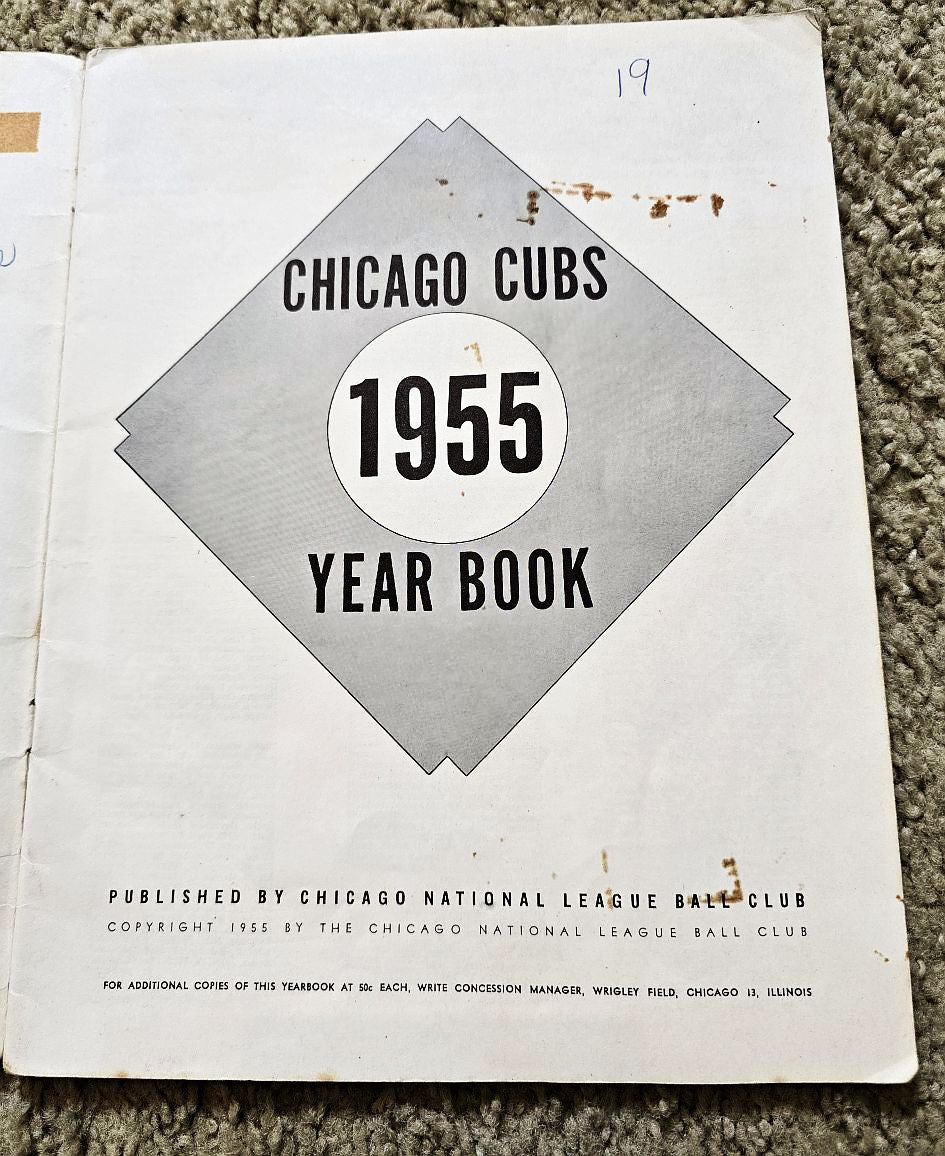 1955 Chicago Cubs Team Signed Autographed Yearbook /w 19 sigs –  Ernie Banks