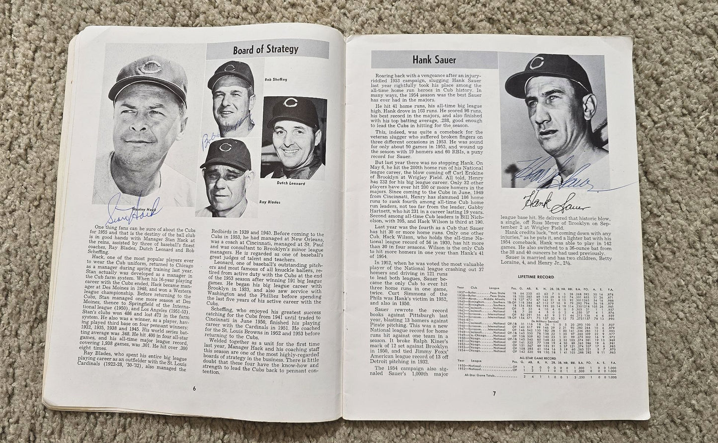 1955 Chicago Cubs Team Signed Autographed Yearbook /w 19 sigs –  Ernie Banks