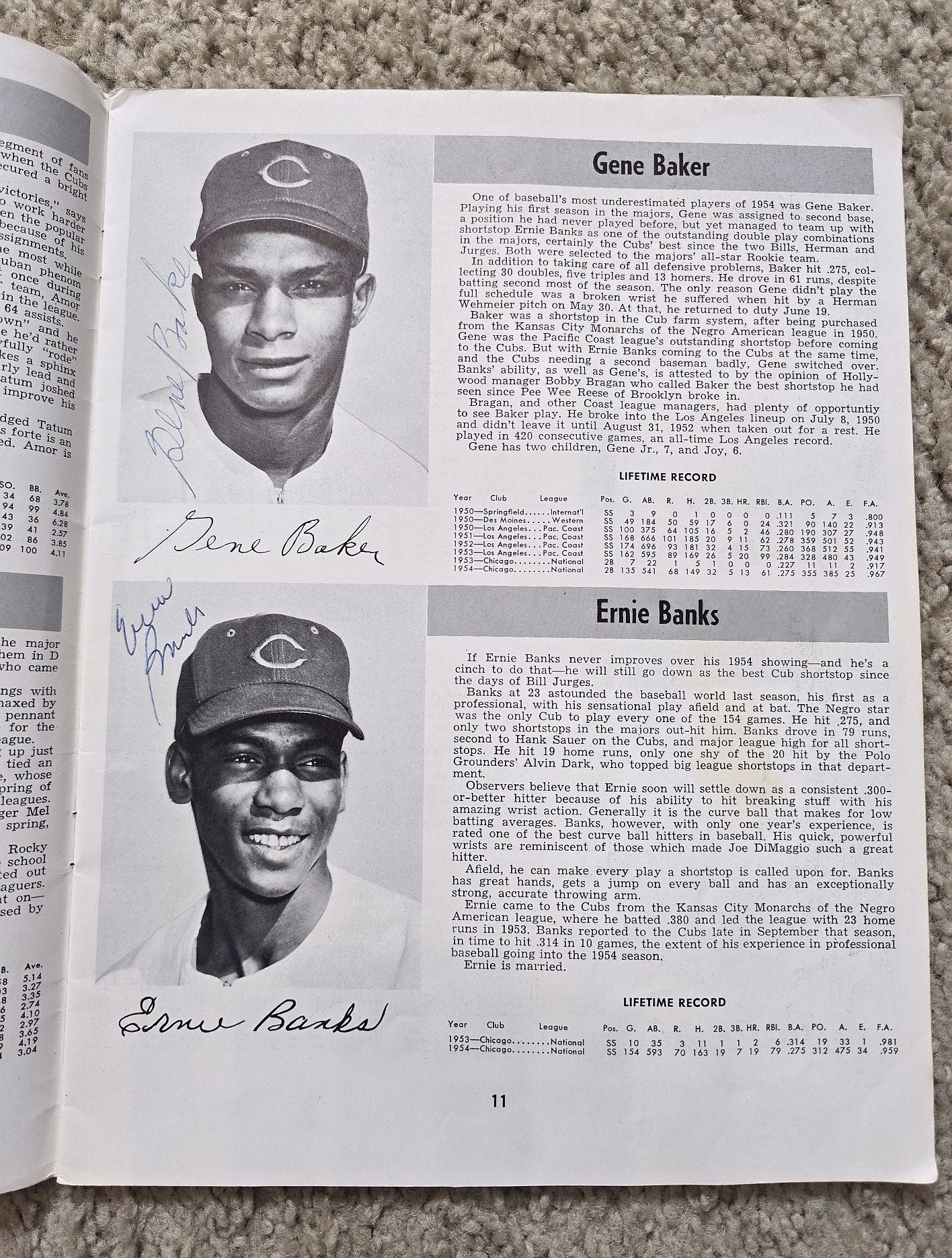 1955 Chicago Cubs Team Signed Autographed Yearbook /w 19 sigs –  Ernie Banks