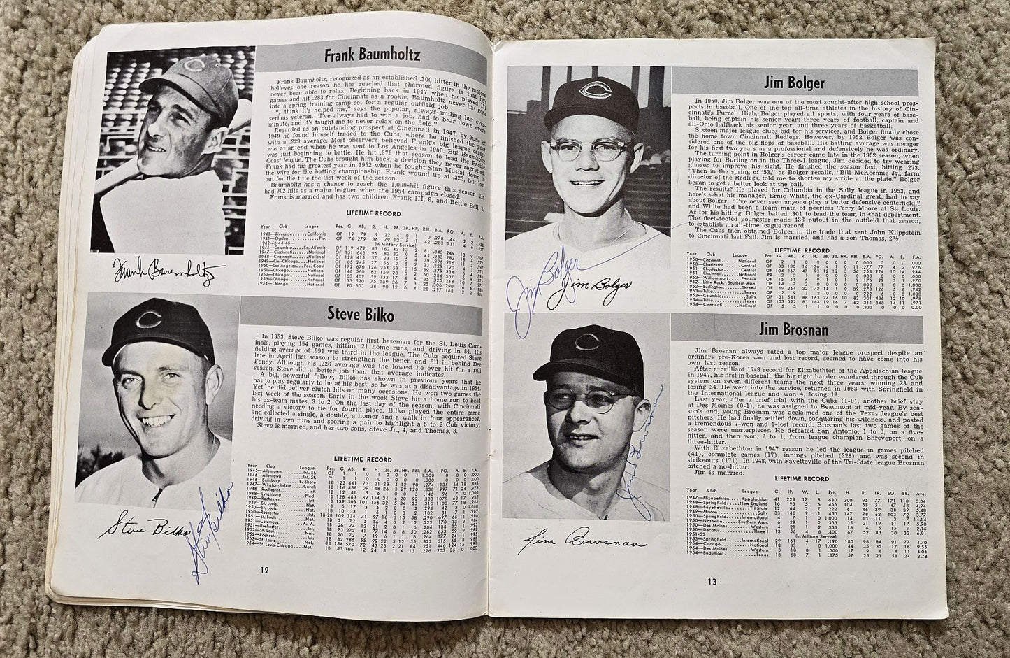 1955 Chicago Cubs Team Signed Autographed Yearbook /w 19 sigs –  Ernie Banks