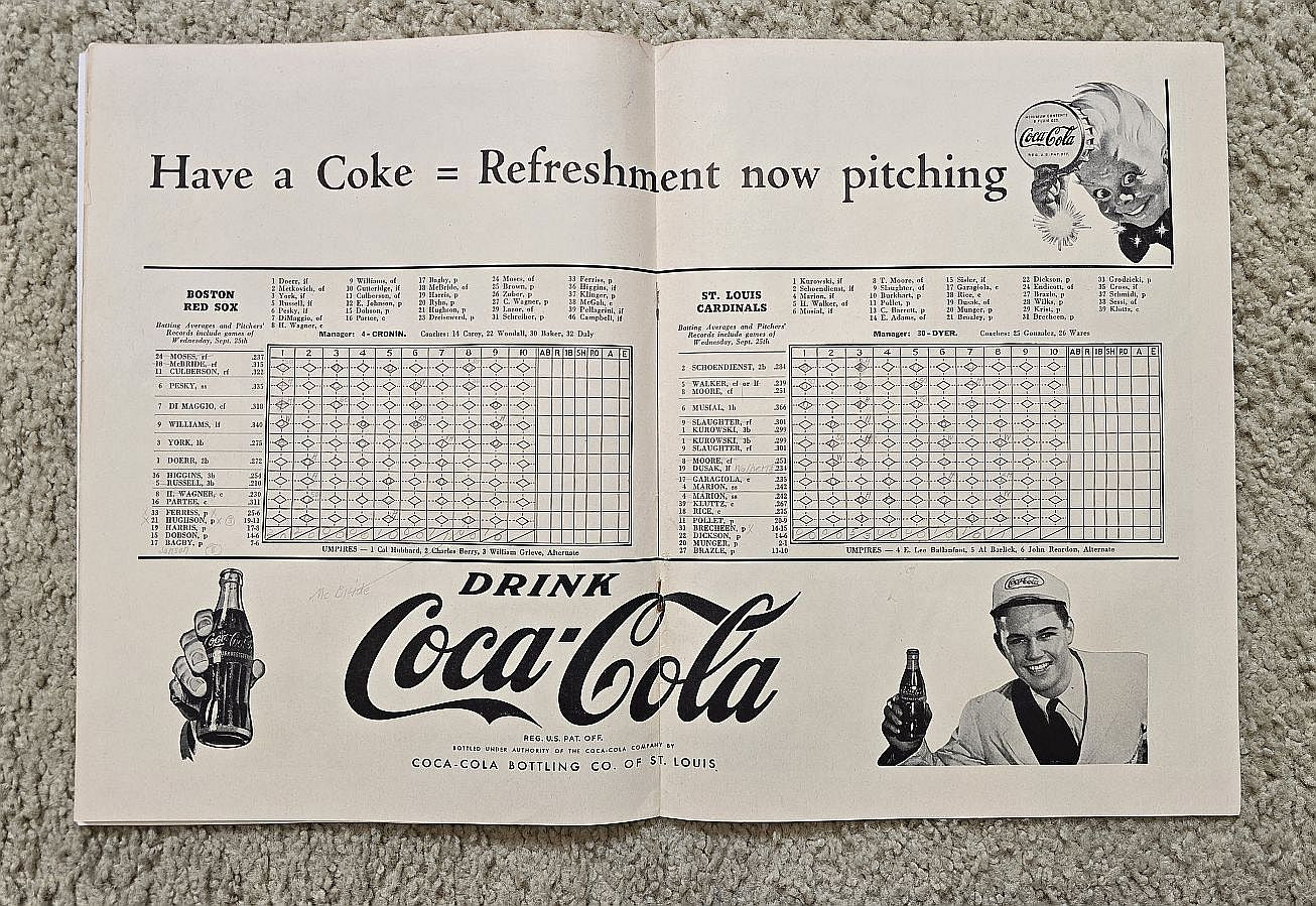 1946 World Series Program St. Louis Cardinals vs. Boston Red Sox Game 6