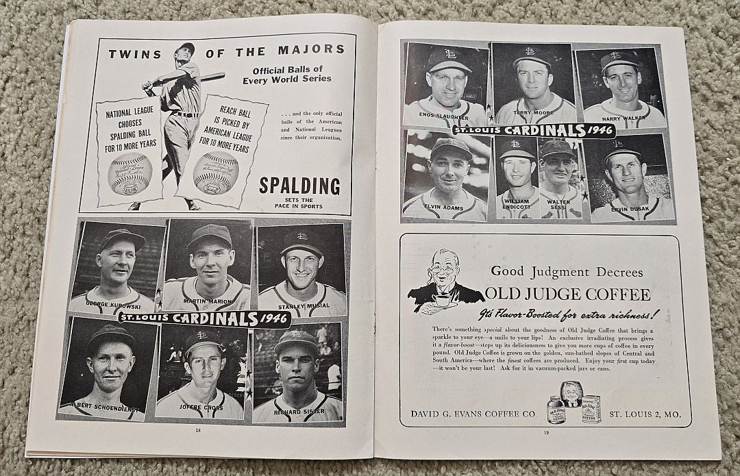 1946 World Series Program St. Louis Cardinals vs. Boston Red Sox Game 6