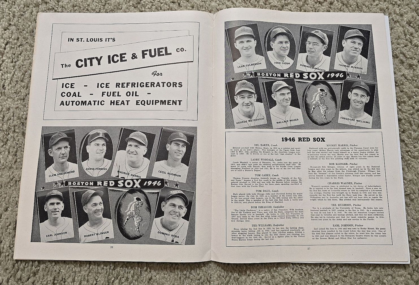 1946 World Series Program St. Louis Cardinals vs. Boston Red Sox Game 6