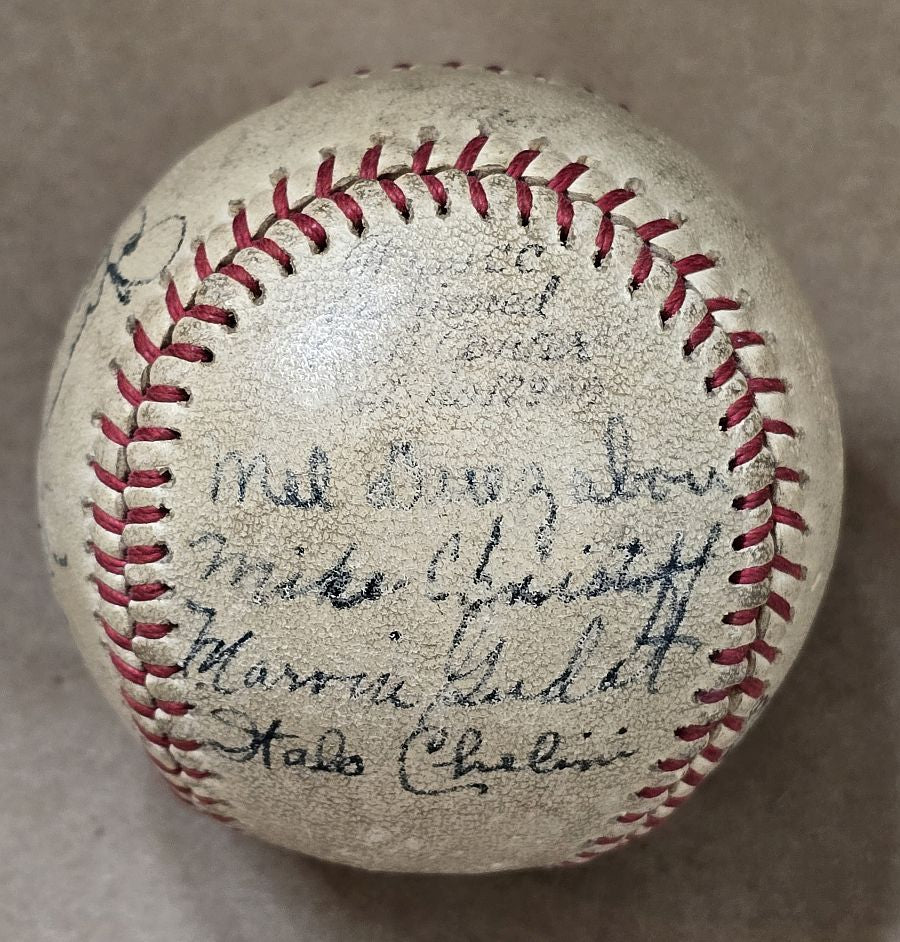 1942 Oakland Oaks PCL Champs Team Signed AUTO Baseball /w Marv Gudat