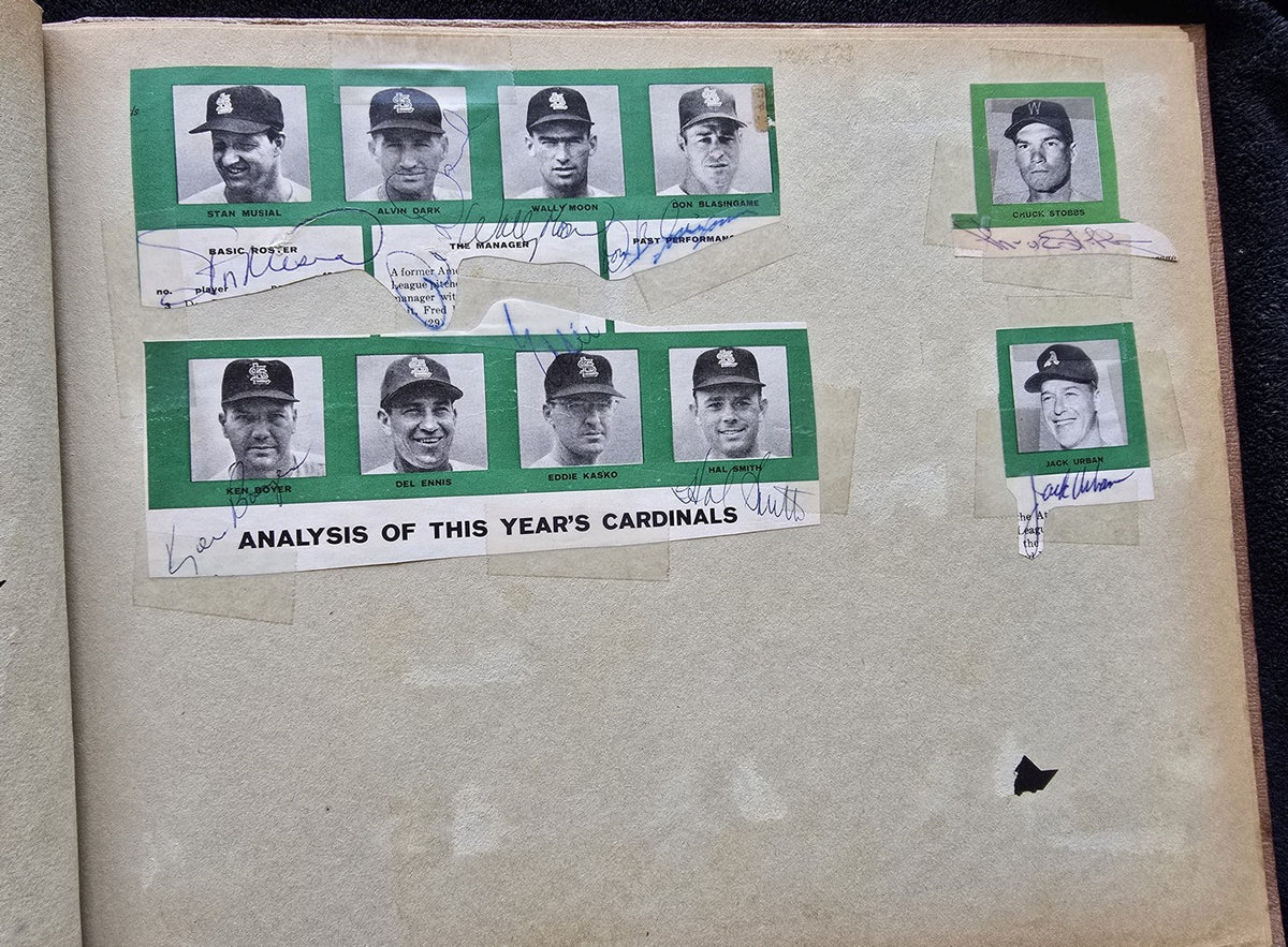 1958 National League Team Signed Autograph Album w/ 75 Plus AUTOS Gil Hodges Aaron Banks