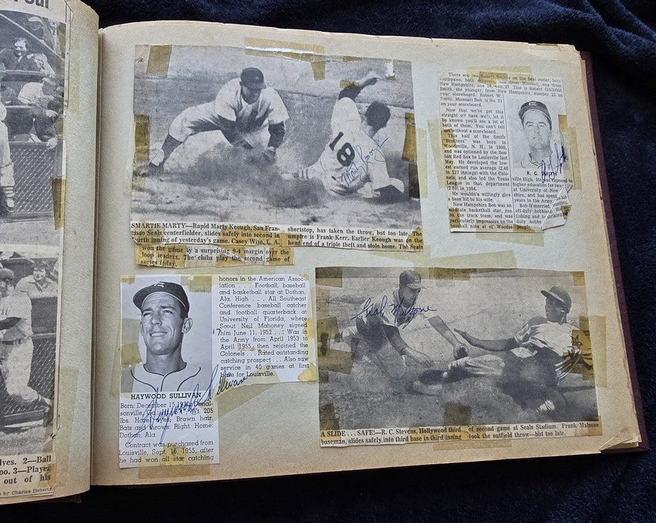 1950s Pacific Coast League San Francisco Seals Scrapbook /w Approximately 300 Autographs 14 X Joe Gordon HOF
