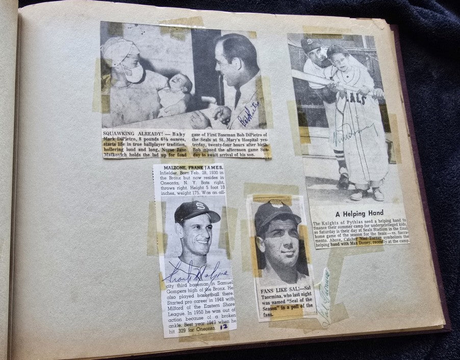 1950s Pacific Coast League San Francisco Seals Scrapbook /w Approximately 300 Autographs 14 X Joe Gordon HOF