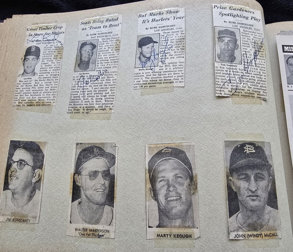 1950s Pacific Coast League San Francisco Seals Scrapbook /w Approximately 300 Autographs 14 X Joe Gordon HOF