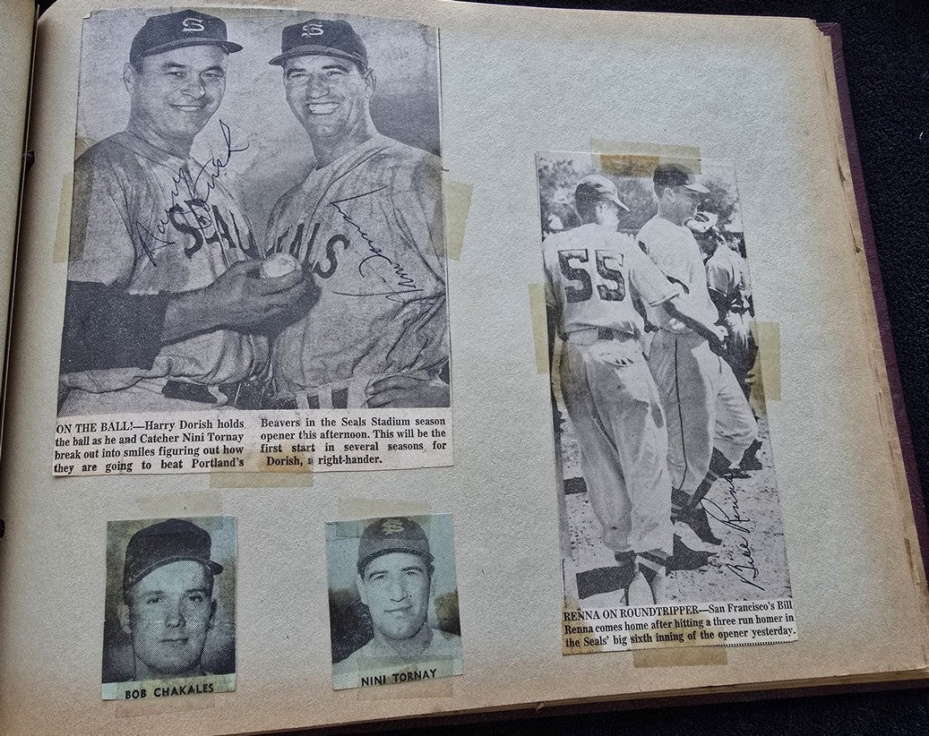 1950s Pacific Coast League San Francisco Seals Scrapbook /w Approximately 300 Autographs 14 X Joe Gordon HOF