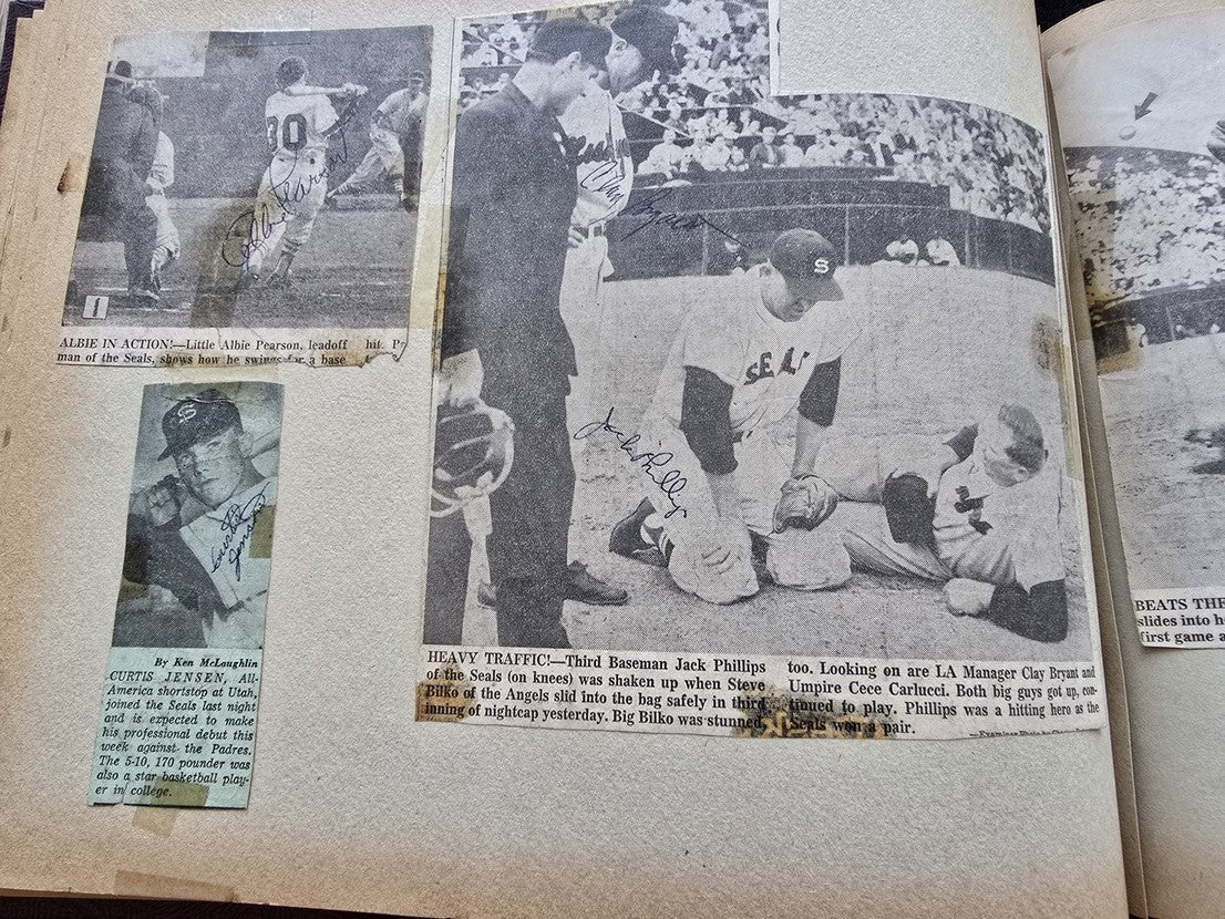 1950s Pacific Coast League San Francisco Seals Scrapbook /w Approximately 300 Autographs 14 X Joe Gordon HOF