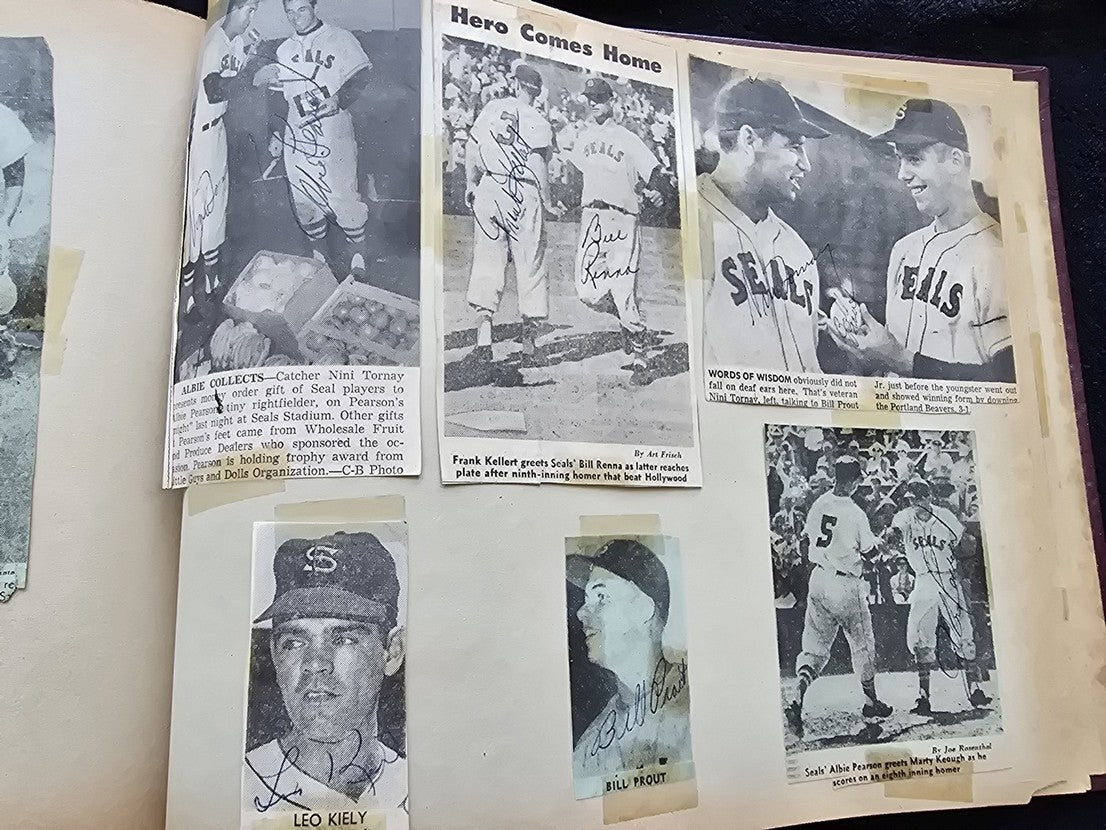 1950s Pacific Coast League San Francisco Seals Scrapbook /w Approximately 300 Autographs 14 X Joe Gordon HOF