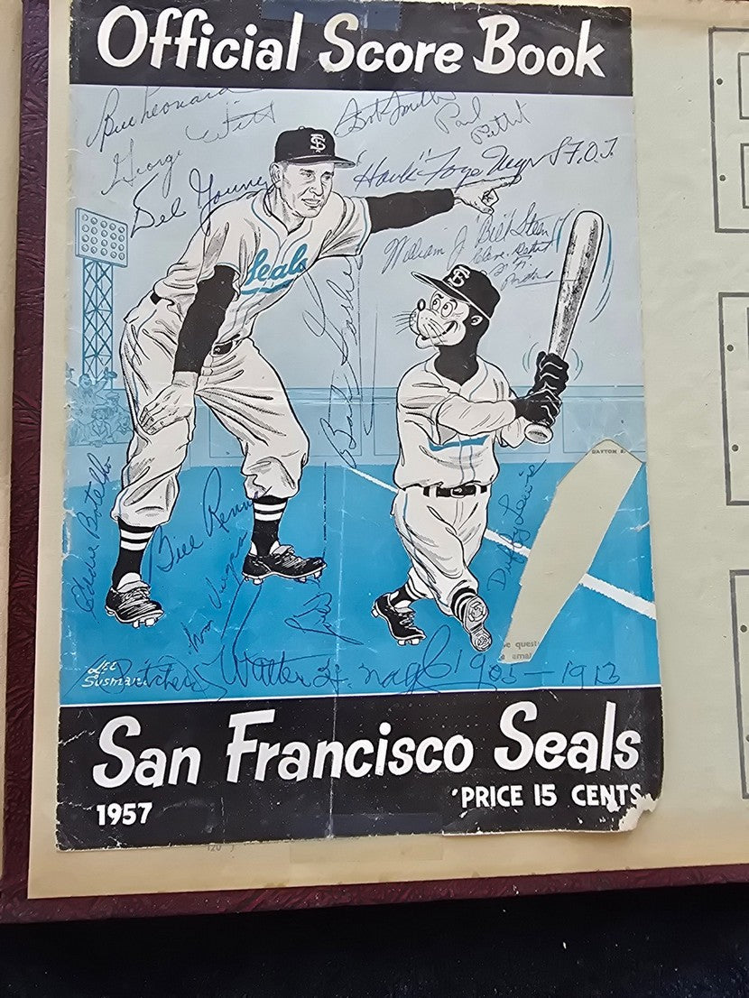 1950s Pacific Coast League San Francisco Seals Scrapbook /w Approximately 300 Autographs 14 X Joe Gordon HOF