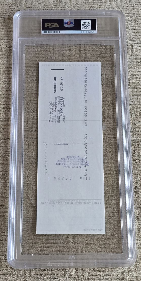 Derrick Thomas Signed AUTO Personal Check - KC Chiefs Football HOF PSA/DNA