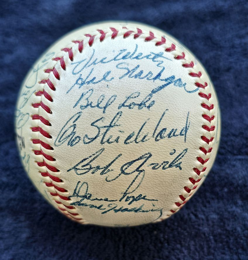 1954 Cleveland Indians Team Signed AUTO OAL (Harridge) Baseball AL Champs /w 31 Sigs
