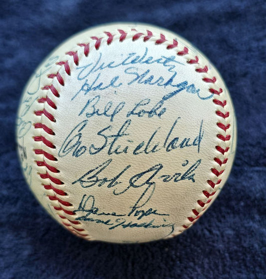 1954 Cleveland Indians Team Signed AUTO OAL (Harridge) Baseball AL Champs /w 31 Sigs