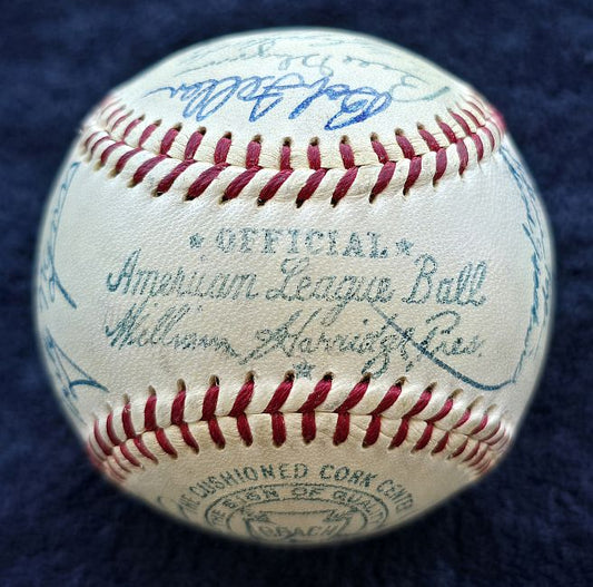 1954 Cleveland Indians Team Signed AUTO OAL (Harridge) Baseball AL Champs /w 31 Sigs