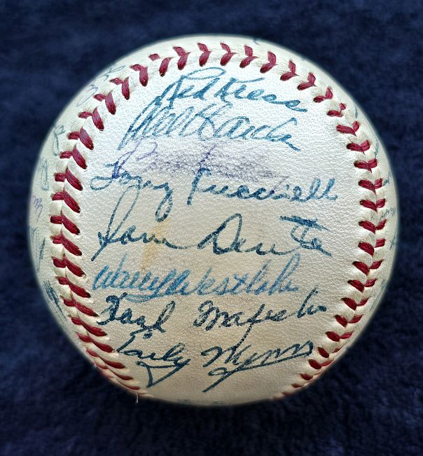 1954 Cleveland Indians Team Signed AUTO OAL (Harridge) Baseball AL Champs /w 31 Sigs