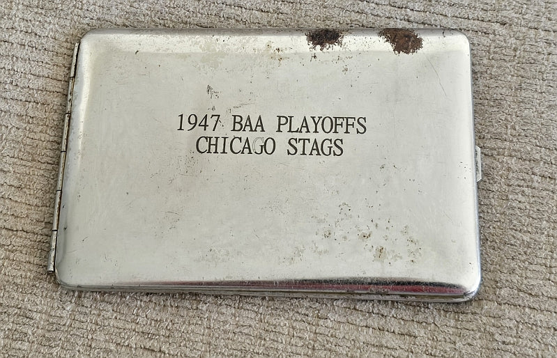 1947 BAA Playoffs Chicago Stags Championship Cigarette Case Award Given to Players