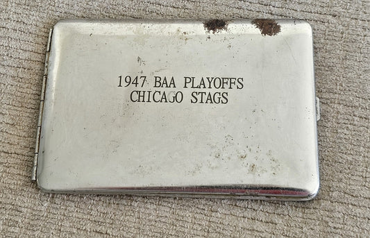 1947 BAA Playoffs Chicago Stags Championship Cigarette Case Award Given to Players