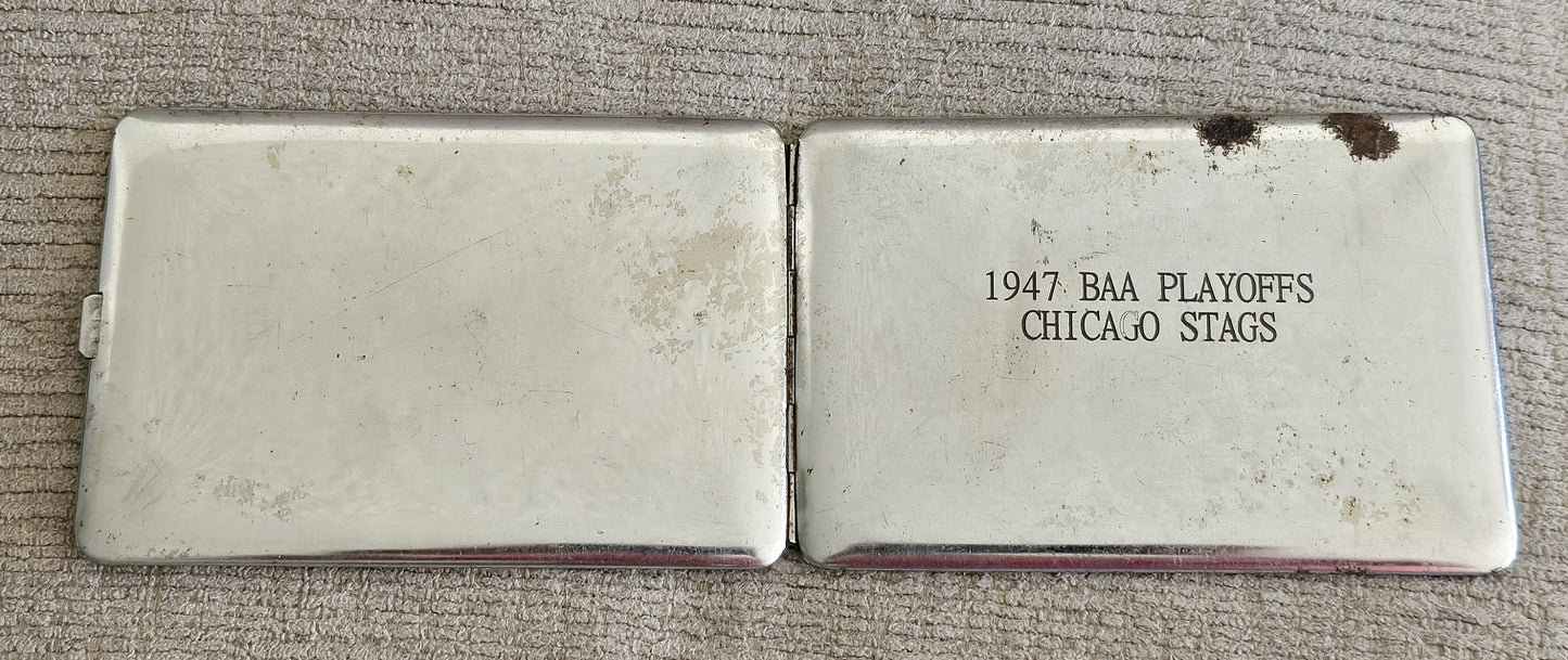 1947 BAA Playoffs Chicago Stags Championship Cigarette Case Award Given to Players
