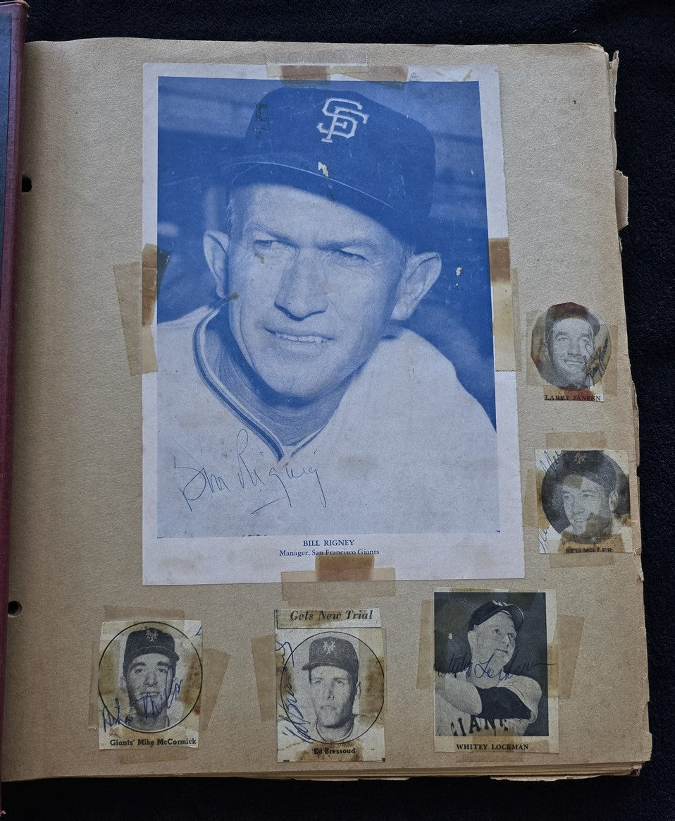 1950s Baseball Football Basketball Scrapbook /w Approximately 350 Autographs Rogers Hornsby x 3 Loaded