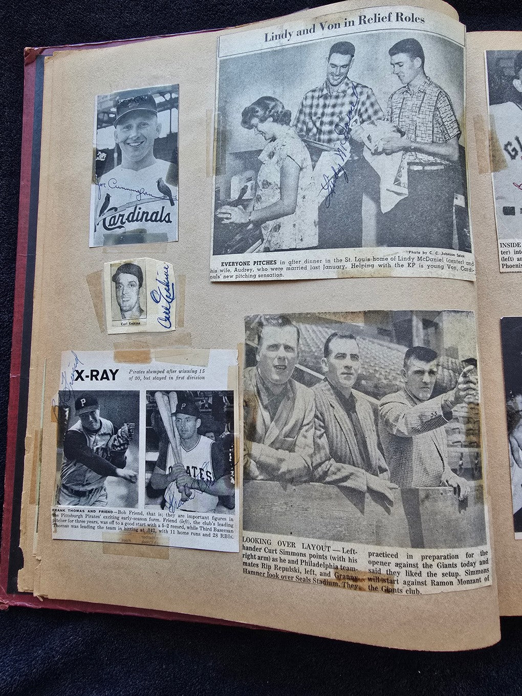 1950s Baseball Football Basketball Scrapbook /w Approximately 350 Autographs Rogers Hornsby x 3 Loaded