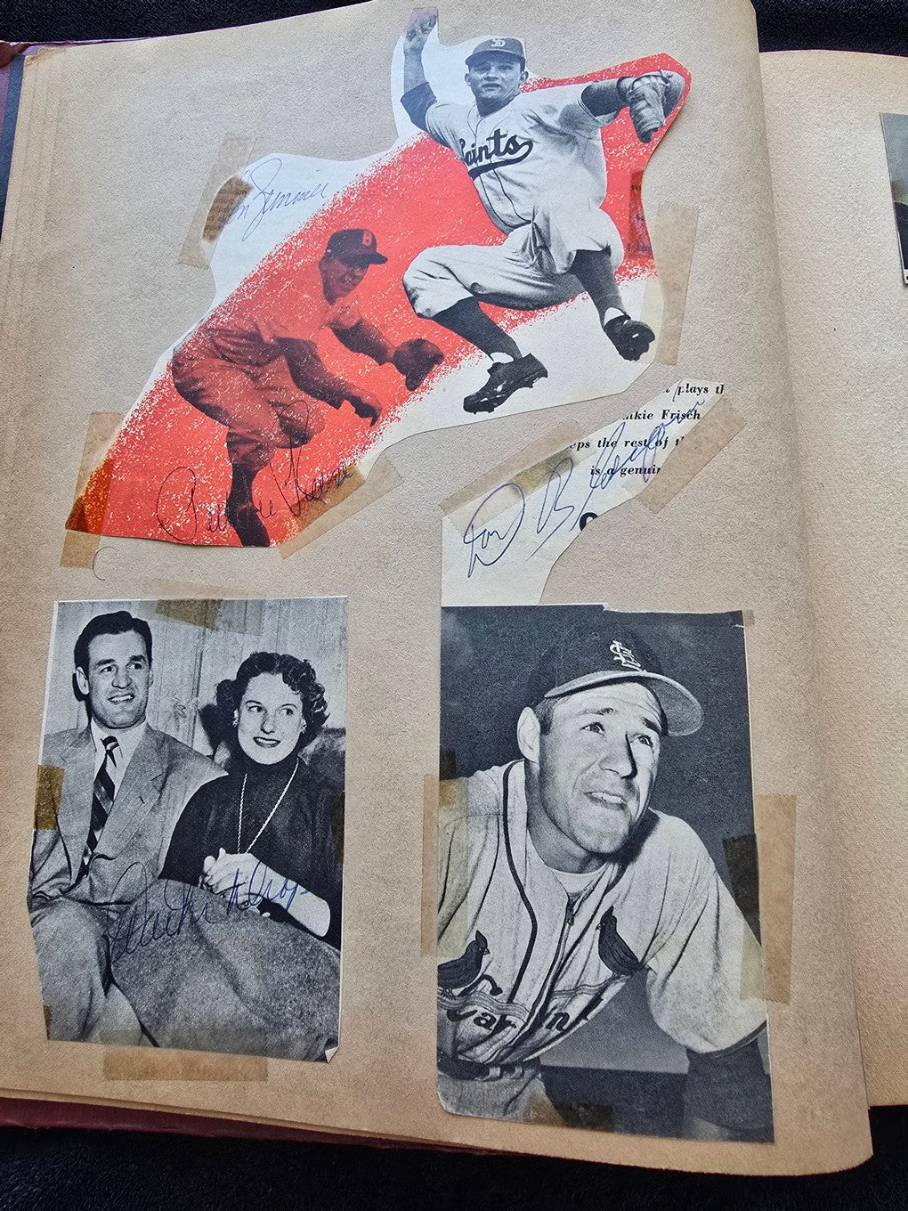 1950s Baseball Football Basketball Scrapbook /w Approximately 350 Autographs Rogers Hornsby x 3 Loaded