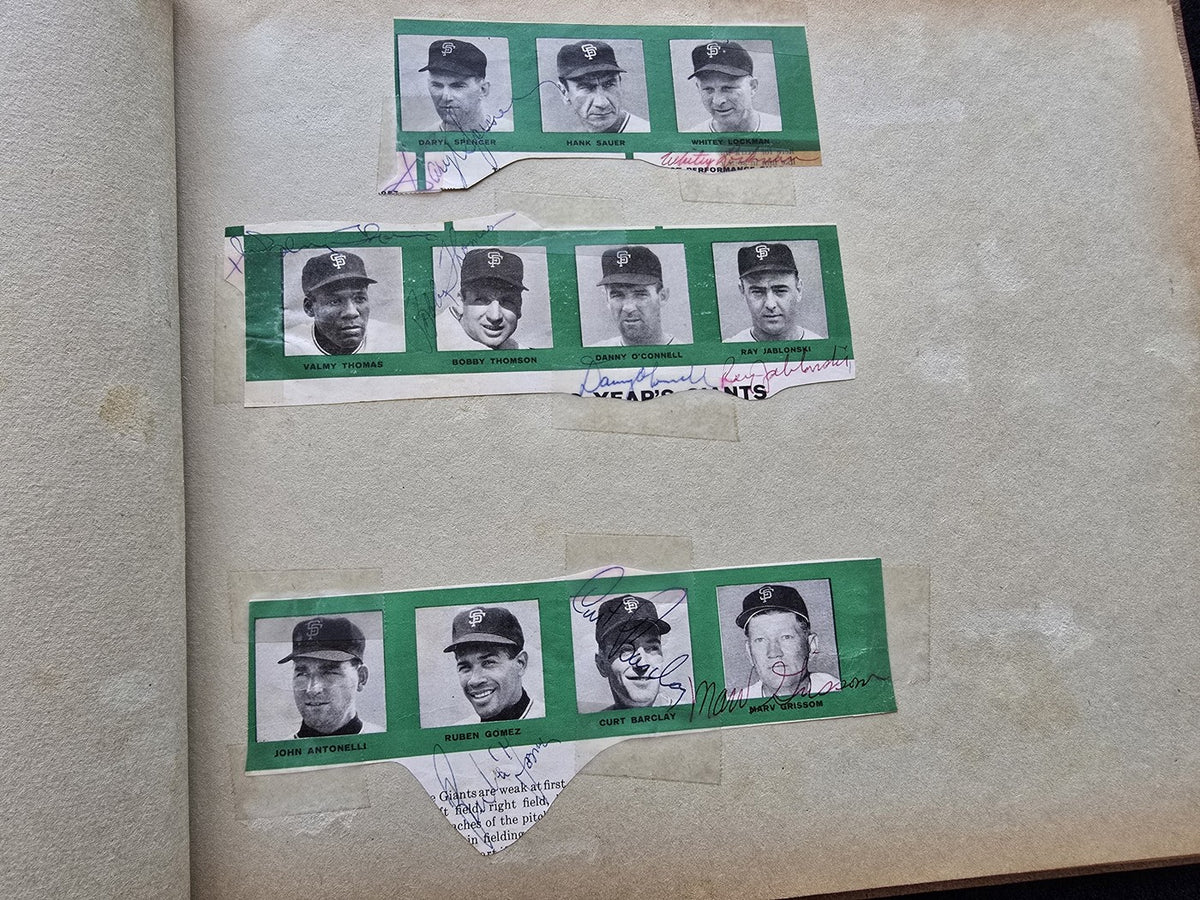 1958 National League Team Signed Autograph Album w/ 75 Plus AUTOS Gil Hodges Aaron Banks