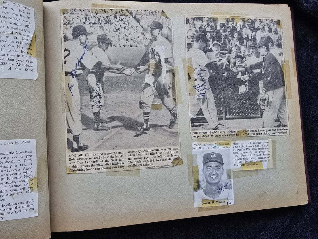 1950s Pacific Coast League San Francisco Seals Scrapbook /w Approximately 300 Autographs 14 X Joe Gordon HOF