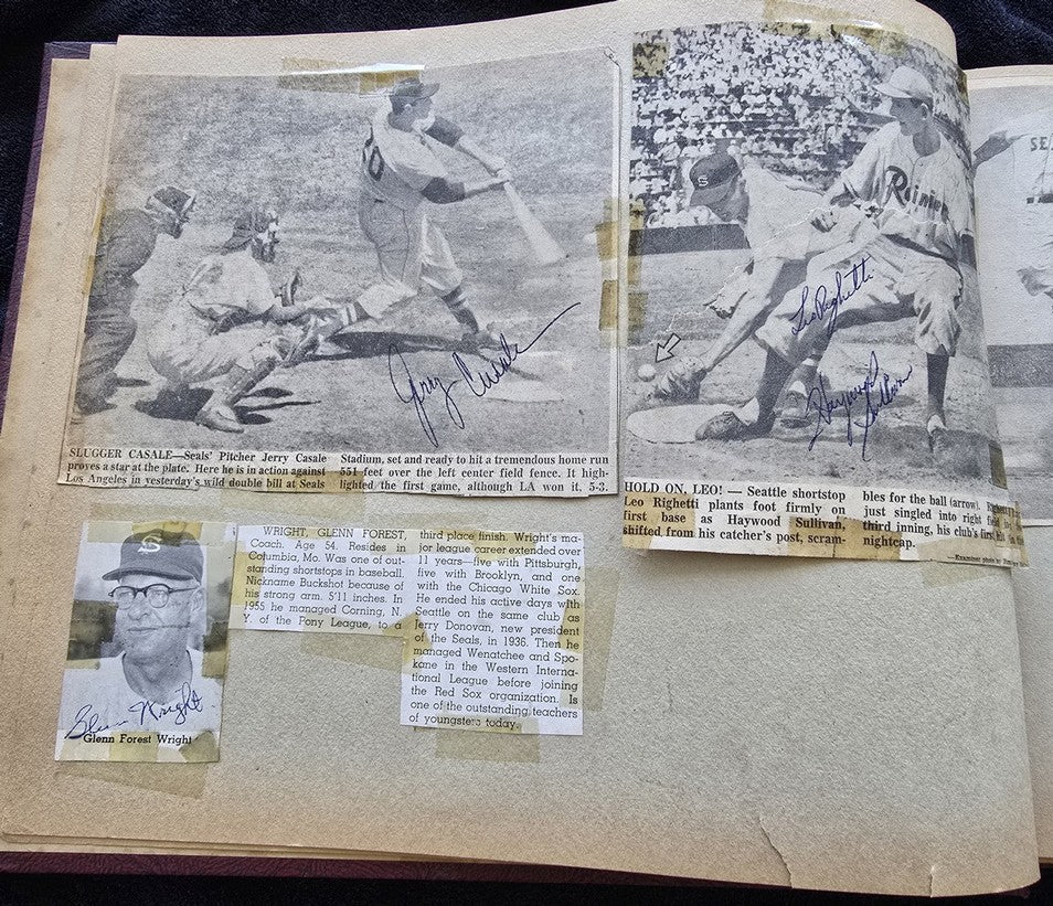 1950s Pacific Coast League San Francisco Seals Scrapbook /w Approximately 300 Autographs 14 X Joe Gordon HOF