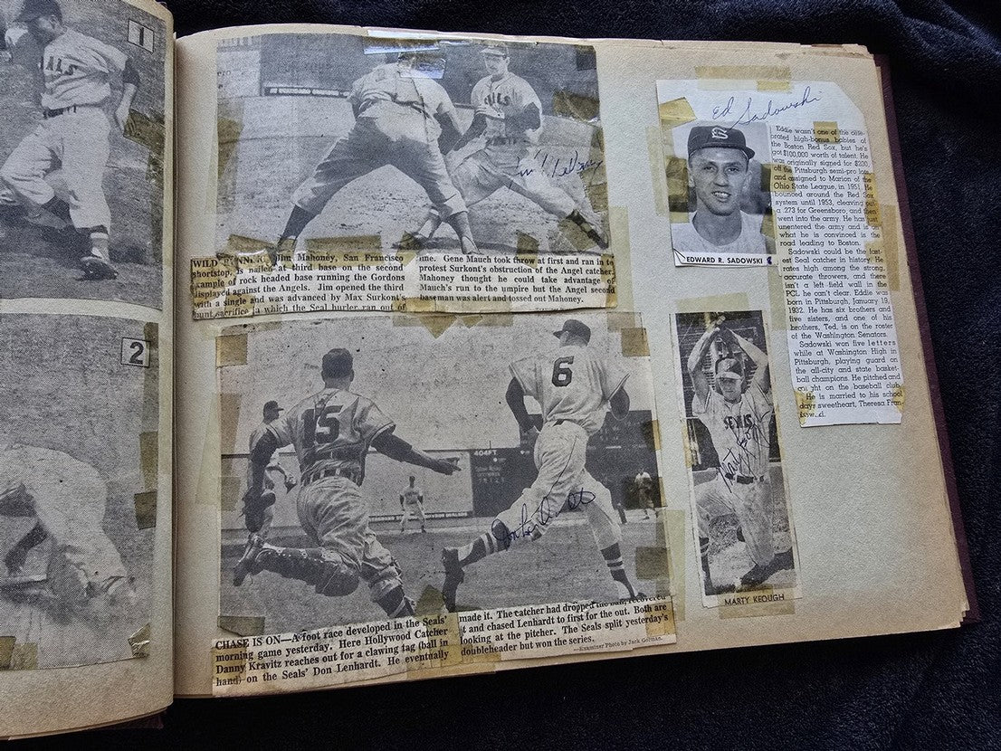 1950s Pacific Coast League San Francisco Seals Scrapbook /w Approximately 300 Autographs 14 X Joe Gordon HOF
