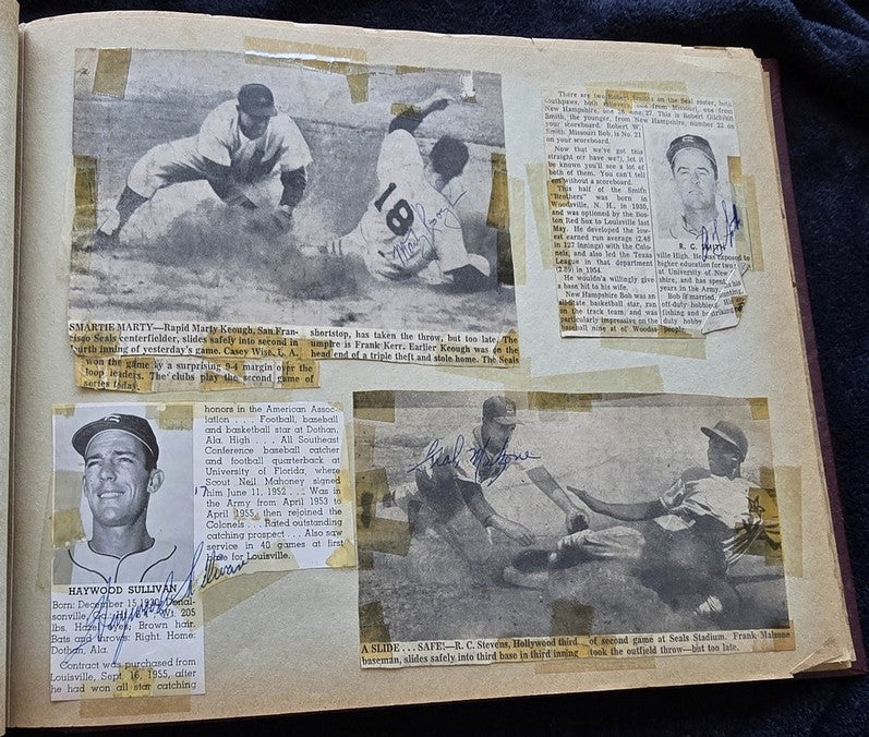 1950s Pacific Coast League San Francisco Seals Scrapbook /w Approximately 300 Autographs 14 X Joe Gordon HOF