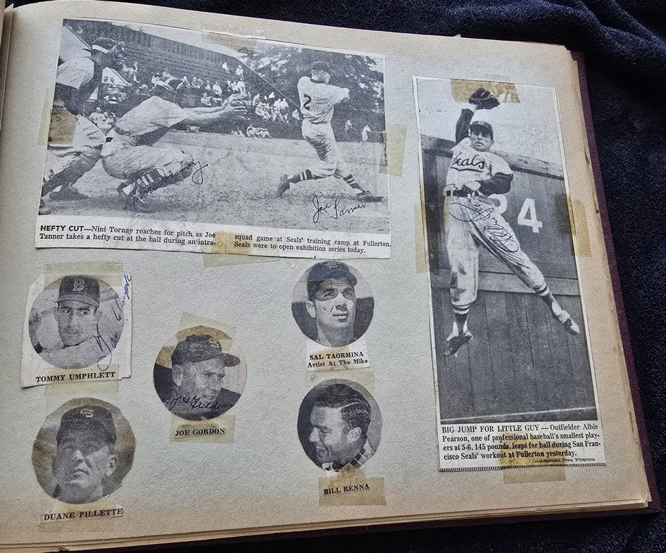 1950s Pacific Coast League San Francisco Seals Scrapbook /w Approximately 300 Autographs 14 X Joe Gordon HOF