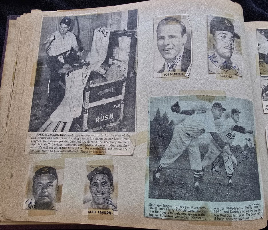 1950s Pacific Coast League San Francisco Seals Scrapbook /w Approximately 300 Autographs 14 X Joe Gordon HOF