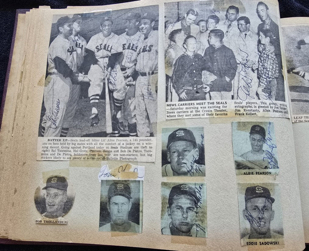 1950s Pacific Coast League San Francisco Seals Scrapbook /w Approximately 300 Autographs 14 X Joe Gordon HOF