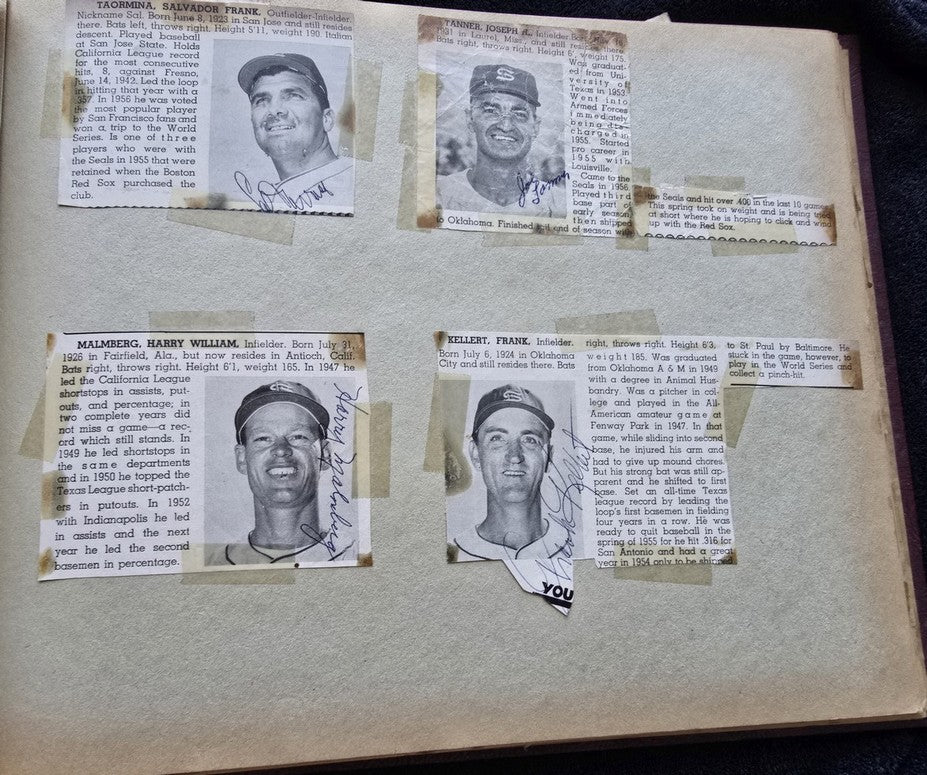 1950s Pacific Coast League San Francisco Seals Scrapbook /w Approximately 300 Autographs 14 X Joe Gordon HOF