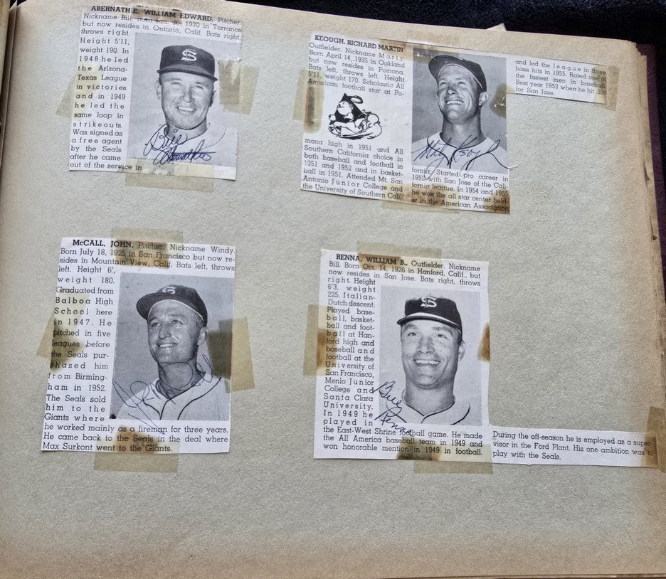 1950s Pacific Coast League San Francisco Seals Scrapbook /w Approximately 300 Autographs 14 X Joe Gordon HOF