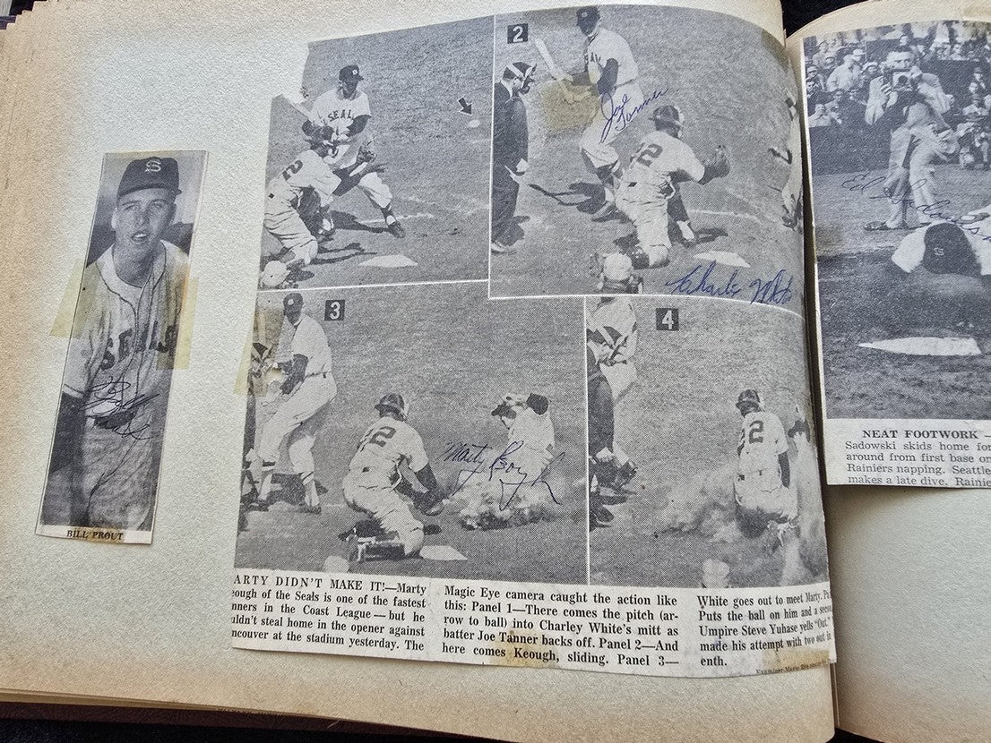 1950s Pacific Coast League San Francisco Seals Scrapbook /w Approximately 300 Autographs 14 X Joe Gordon HOF