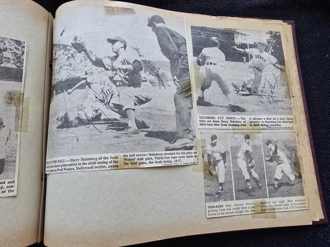 1950s Pacific Coast League San Francisco Seals Scrapbook /w Approximately 300 Autographs 14 X Joe Gordon HOF
