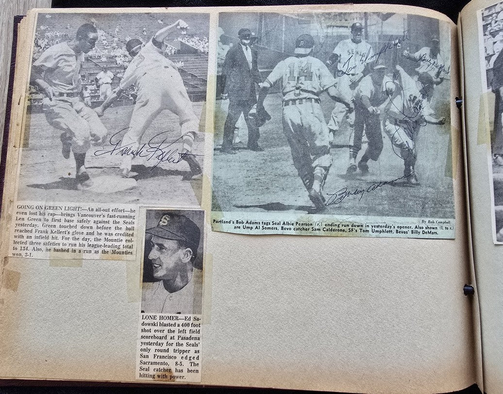 1950s Pacific Coast League San Francisco Seals Scrapbook /w Approximately 300 Autographs 14 X Joe Gordon HOF