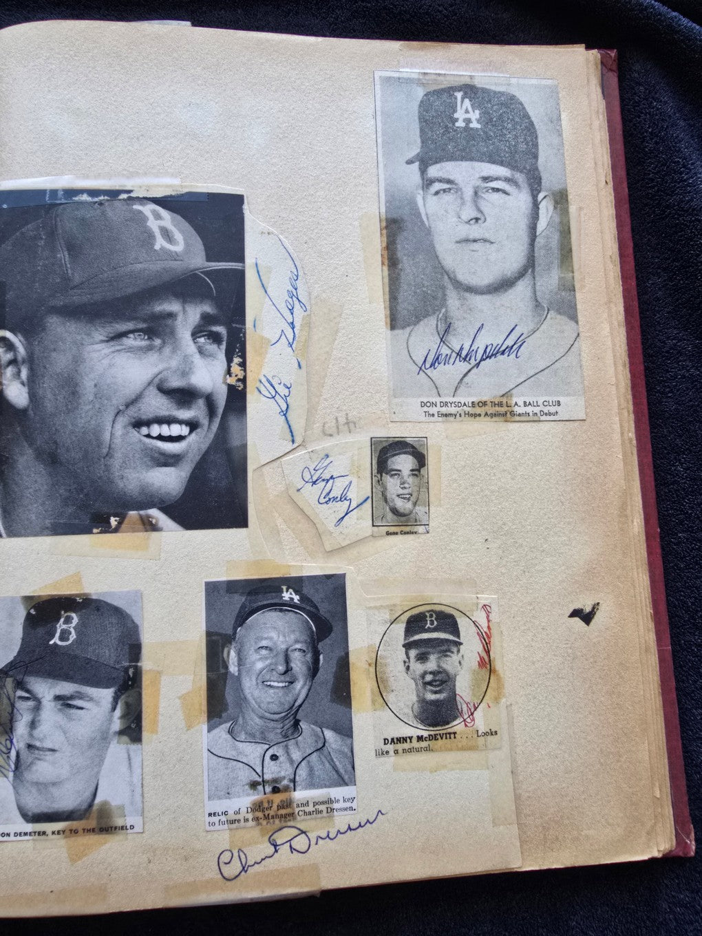 1950s Baseball Football Basketball Scrapbook /w Approximately 350 Autographs Rogers Hornsby x 3 Loaded