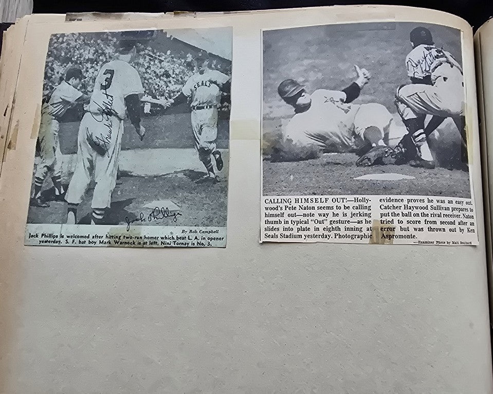 1950s Pacific Coast League San Francisco Seals Scrapbook /w Approximately 300 Autographs 14 X Joe Gordon HOF