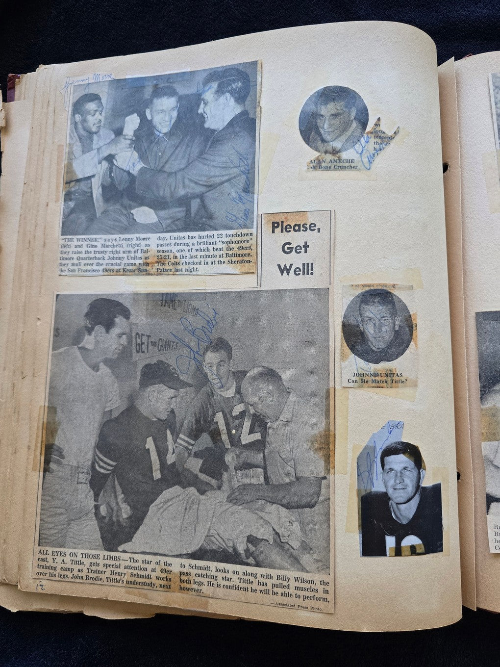 1950s Baseball Football Basketball Scrapbook /w Approximately 350 Autographs Rogers Hornsby x 3 Loaded