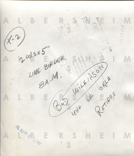 Bud Wilkinson Retires Oklahoma Sooners original photo