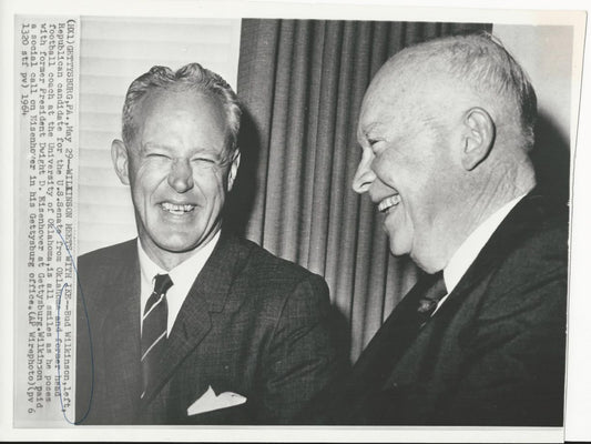 Bud Wilkinson and Dwight Eisenhower 1964 AP Press photo
