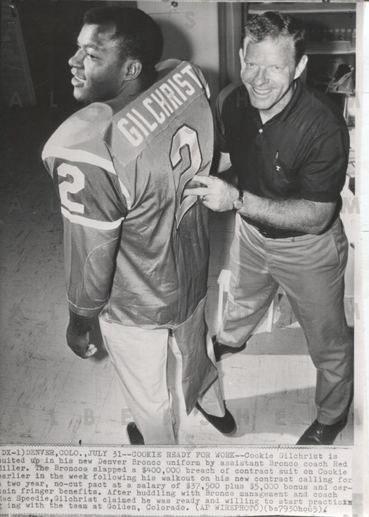 Cookie Gilchrist Denver Broncos AFL - Red Miller original photo