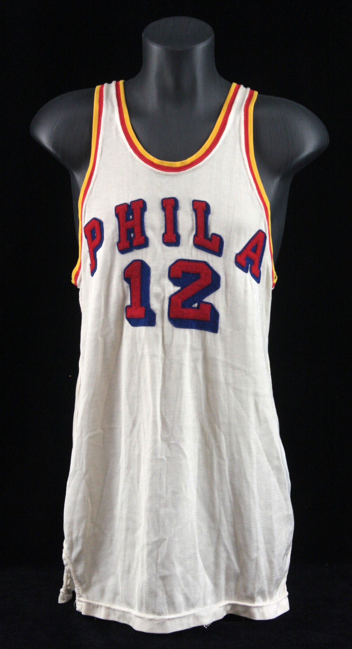Howie Dallmar 1946-1949 Philadelphia Warriors BAA Game-Worn Home Jersey