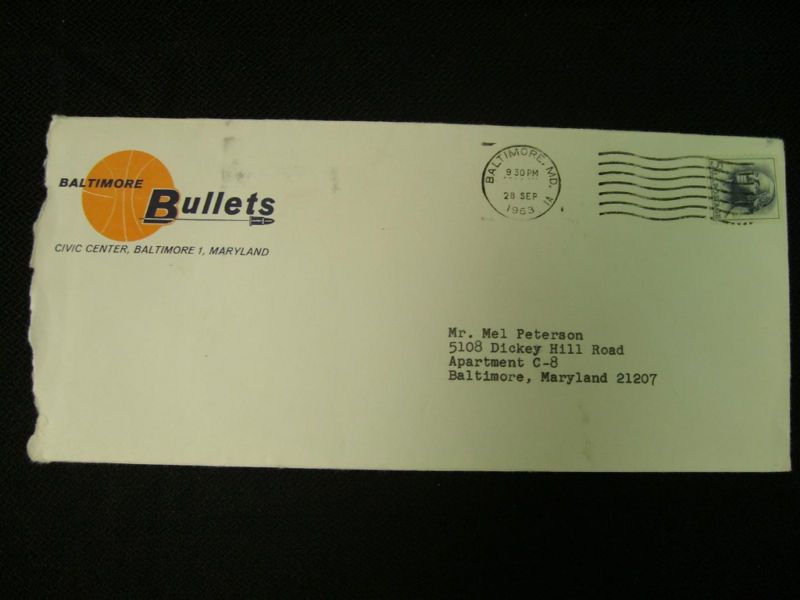 MEL PETERSON 1963 NBA BALTIMORE BULLETS SIGNED PLAYERS CONTRACT
