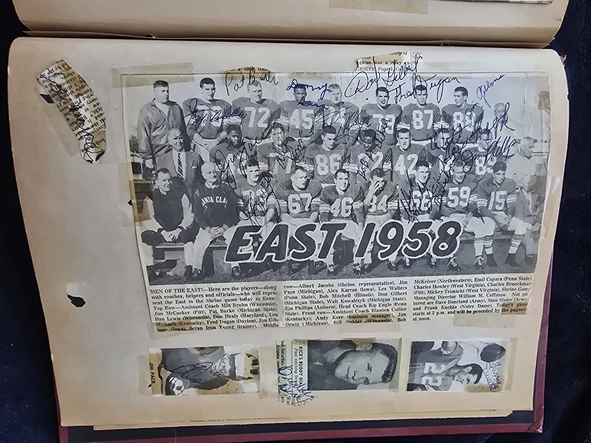 1950s Baseball Football Basketball Scrapbook /w Approximately 350 Autographs Rogers Hornsby x 3 Loaded